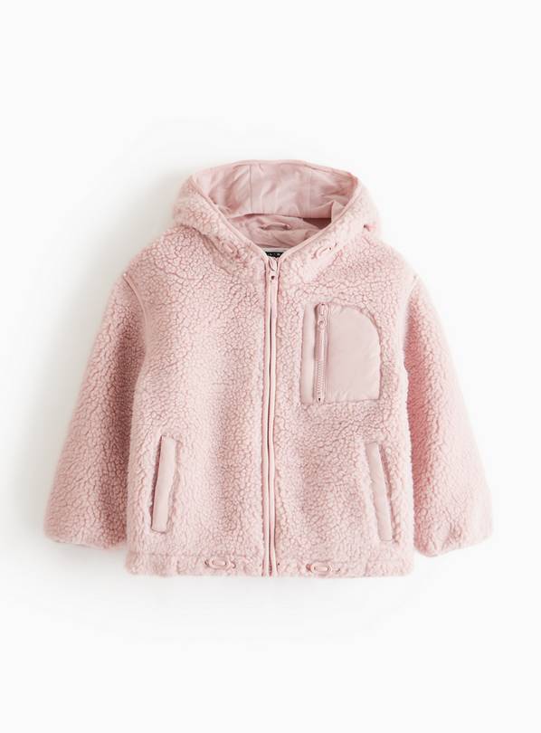 Pink Borg Zip Through Jacket 5-6 years